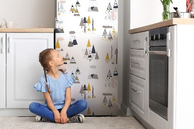Osłona dekoracyjna na lodówkę Pociągnięte drzewa