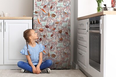Okleina magnetyczna na lodówkę Jesienne miasto