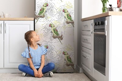 Mata magnetyczna na lodówkę Zielone papugi