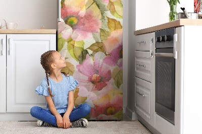 Okleina magnetyczna na lodówkę Malowane kwiaty