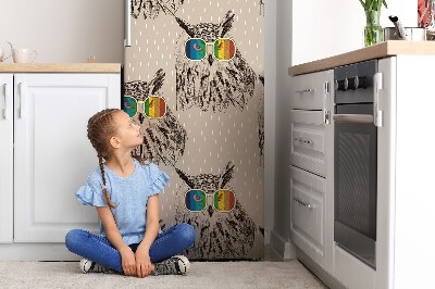 Mata magnes na lodówkę Sowa w szklankach