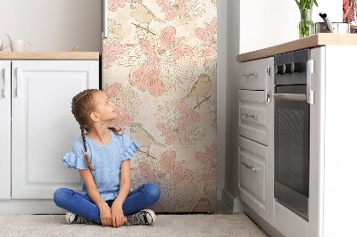 Mata magnetyczna na lodówkę Beżowe ptaki