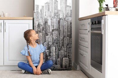 Mata magnes na lodówkę Czarne miasto