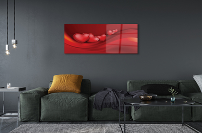 Obraz akrylowy Serca czerwone tło