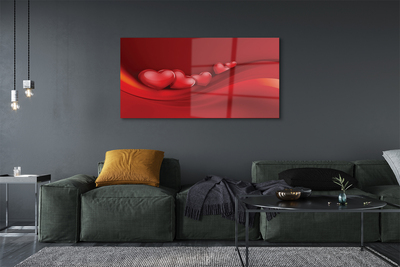 Obraz akrylowy Serca czerwone tło