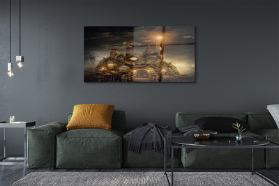 Obraz akrylowy Latarnia statek chmury