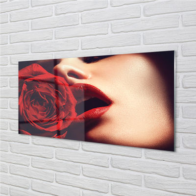 Obraz akrylowy Róża kobieta usta