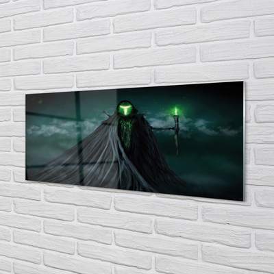 Obraz akrylowy Mroczne postać zielony ogień