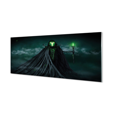 Obraz akrylowy Mroczne postać zielony ogień