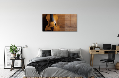 Obraz akrylowy Skrzypce na drewnie