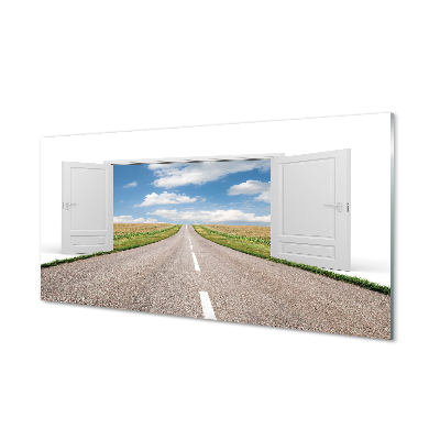 Obraz akrylowy Pole droga drzwi 3d