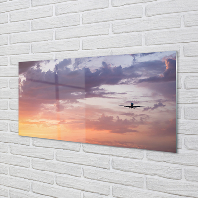 Obraz akrylowy Chmury niebo samolot światła