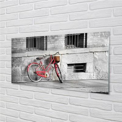 Obraz akrylowy Rower czerwony z koszykiem