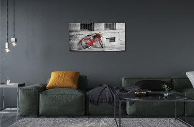 Obraz akrylowy Rower czerwony z koszykiem