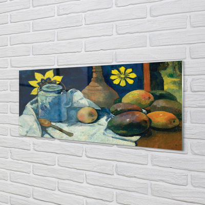 Obraz akrylowy Martwa natura z dzbankiem herbaty i owocami - Paul Gauguin
