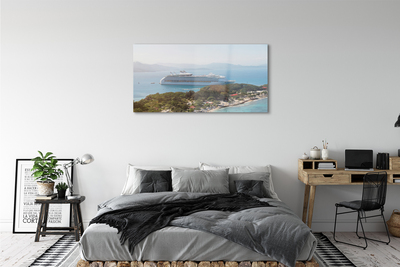 Obraz akrylowy Statek wyspa góry morze