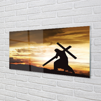Obraz akrylowy Jezus krzyż zachód słońca