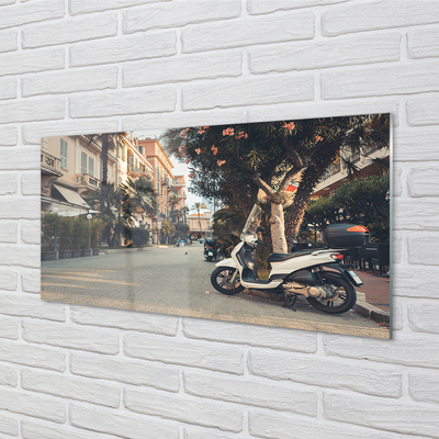 Obraz akrylowy Motocykle palmy miasto lato