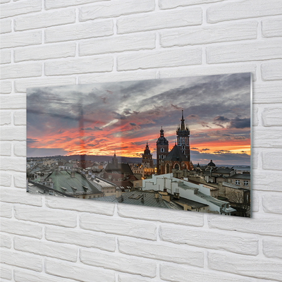 Obraz akrylowy Kraków Zachód słońca panorama