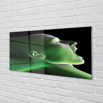 Obraz akrylowy Głowa człowieka zielone światło