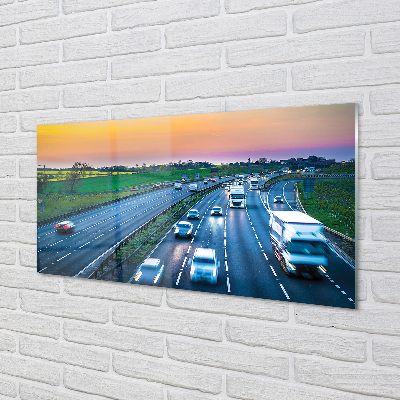 Obraz akrylowy Autostrada niebo auta
