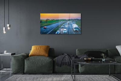 Obraz akrylowy Autostrada niebo auta