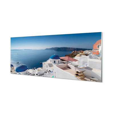 Obraz akrylowy Grecja Morze budynki panorama