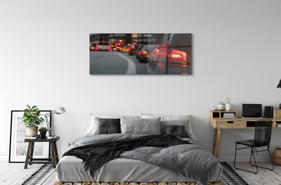 Obraz akrylowy Auta korek światła ulica miasto