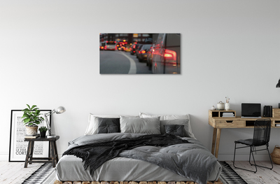 Obraz akrylowy Auta korek światła ulica miasto