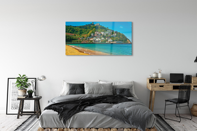 Obraz akrylowy Hiszpania Plaża góry miasto