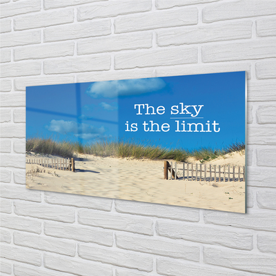 Obraz akrylowy Plaża niebo napis