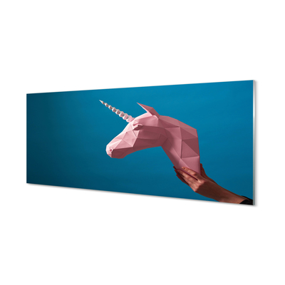Obraz akrylowy Różowy jednorożec origami