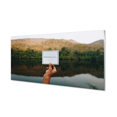 Obraz akrylowy Panorama napis dłoń