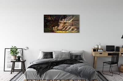 Obraz akrylowy Głowa smoka las dziewczynka