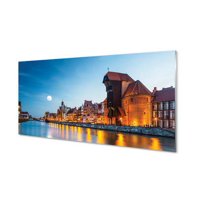 Obraz akrylowy Gdańsk Rzeka noc stare miasto