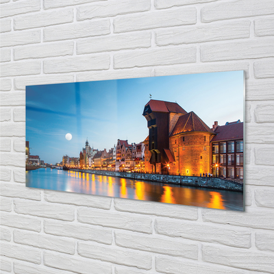 Obraz akrylowy Gdańsk Rzeka noc stare miasto