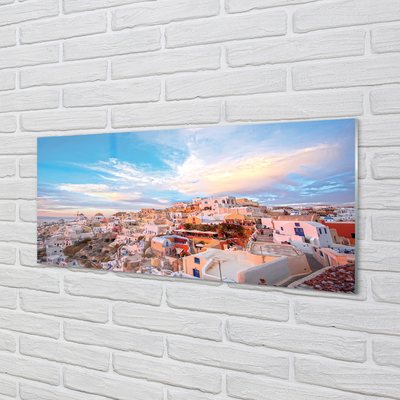 Obraz akrylowy Grecja Panorama miasto zachód słońca