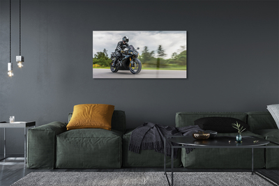 Obraz akrylowy Motocykl niebo chmury droga