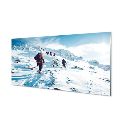 Obraz akrylowy Wspinaczka po górach zima