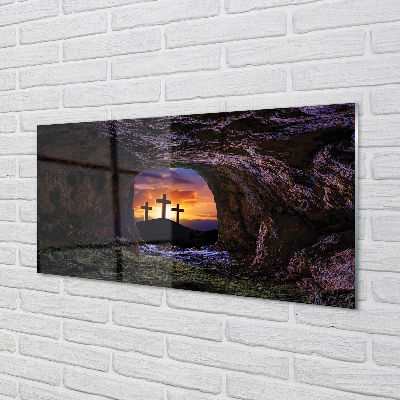 Obraz akrylowy Krzyże zachód słońca