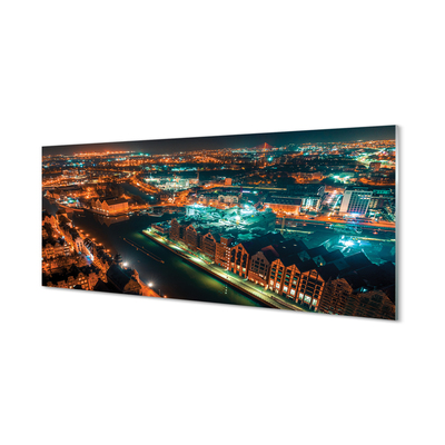 Obraz akrylowy Gdańsk Rzeka panorama noc
