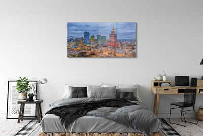 Obraz akrylowy Warszawa Panorama zachód słońca