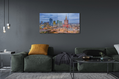 Obraz akrylowy Warszawa Panorama zachód słońca