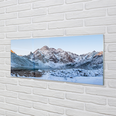 Obraz akrylowy Góry zima śnieg jezioro