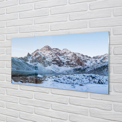 Obraz akrylowy Góry zima śnieg jezioro