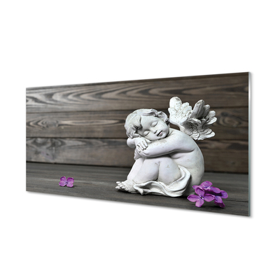 Obraz akrylowy Śpiący anioł kwiaty deski