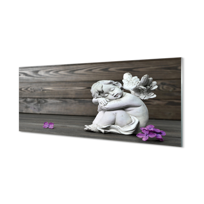 Obraz akrylowy Śpiący anioł kwiaty deski