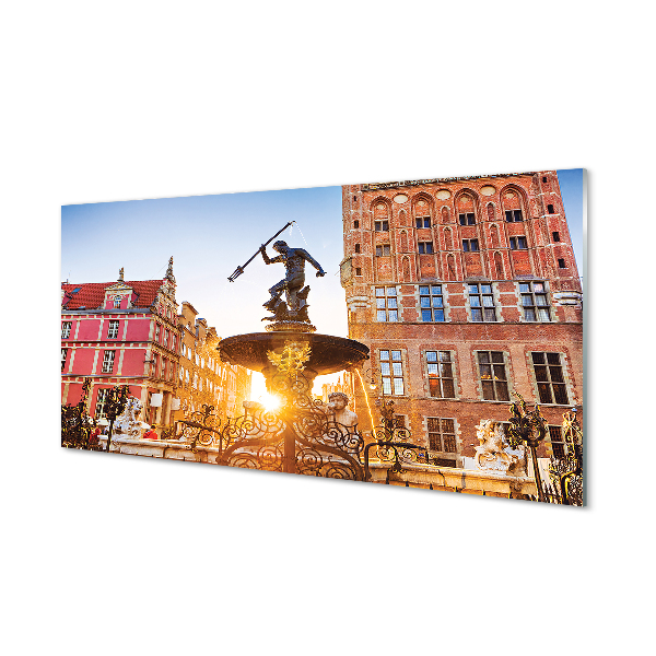 Obraz akrylowy Gdańsk Pomnik fontanna