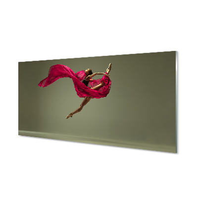 Obraz akrylowy Kobieta szpagat różowy materiał