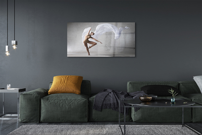 Obraz akrylowy Kobieta taniec biały materiał